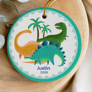 Cute tyrannosaurus dinosaur helgdag keepsaké julgransprydnad keramik