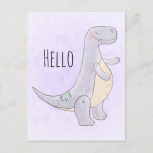 Cute Tyrannosaurus Rex Dinosaur Leksak Hej Vykort