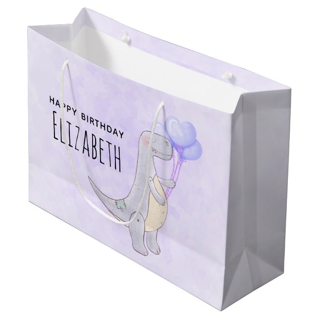 Cute Tyrannosaurus Rex Dinosaur Leksak med ballong (Framsidan Vinklad)