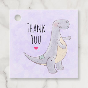 Cute Tyrannosaurus Rex Dinosaur Leksak Tack Gåvor Etiketter