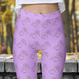 Cute Ube Toucan Bird Mönster Leggings