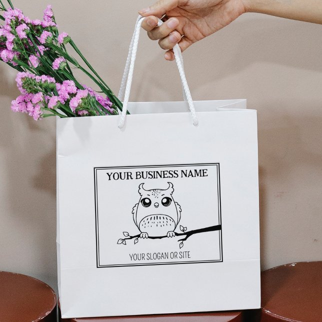 Cute Uggla, Anpassningsbar Business, Large Stämpel (Skapare uppladdad)