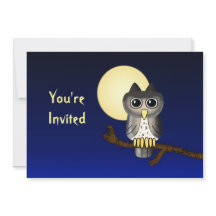 Cute Uggla Anpassningsbar Halloween-inbjudan