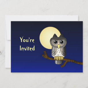 Cute Uggla Anpassningsbar Halloween-inbjudan Inbjudningar