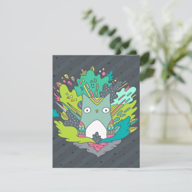 Cute Uggla Art | Animaliedesign Inbjudningar (Stående Fram)
