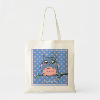 Cute Uggla Art Dotty Personlig Girls Tygkasse