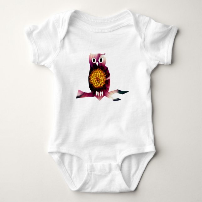 Cute uggla Baby Jersey Bodykostym T Shirt (Framsida)