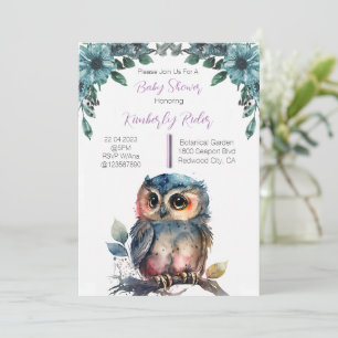 Cute Uggla Baby Shower Inbjudningar