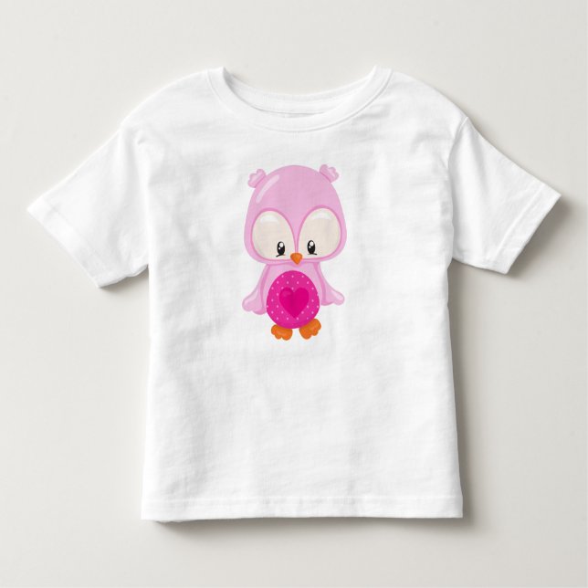 Cute Uggla, Baby Uggla, Uggla i Kärlek, Hjärter T Shirt (Framsida)
