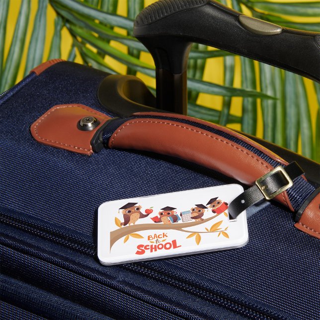 Cute Uggla Back to school Studenten Bagagebricka (Skapare uppladdad)