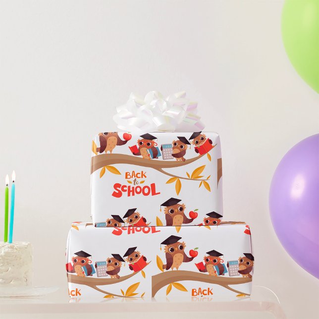 Cute Uggla Back to school Studenten Presentpapper (Skapare uppladdad)