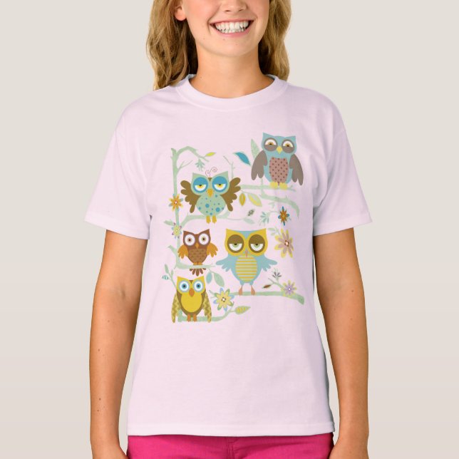 Cute uggla-besättning t shirt (Framsida)