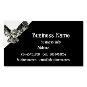 Cute Uggla Bird Animal, Wildlife, Nature Business Magnetiska Visitkort