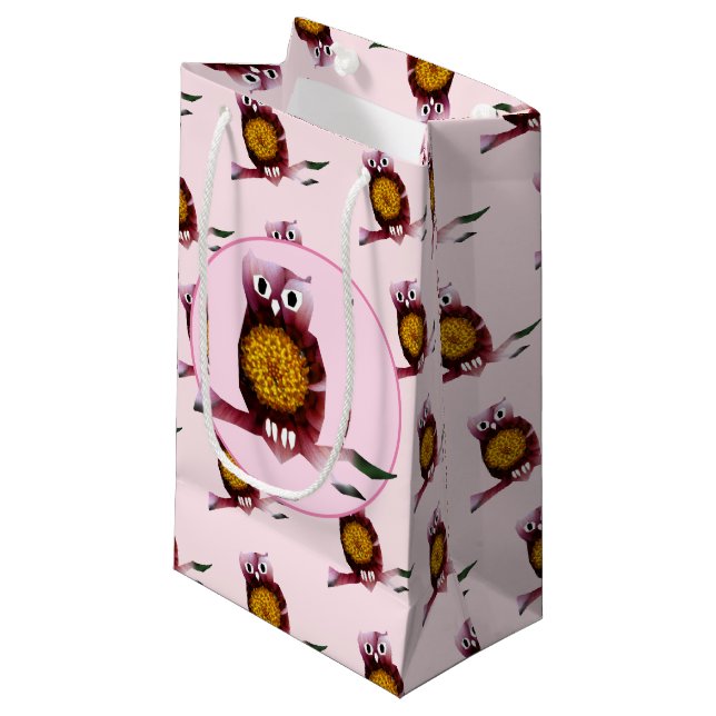 Cute Uggla, Bird Anpassningsbar Gift Bag (Framsidan Vinklad)