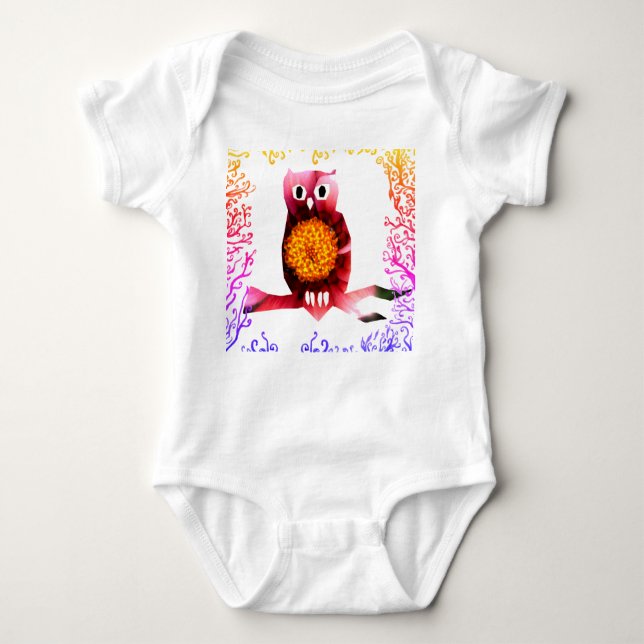 Cute Uggla, Bird Baby Bodykostym T Shirt (Framsida)