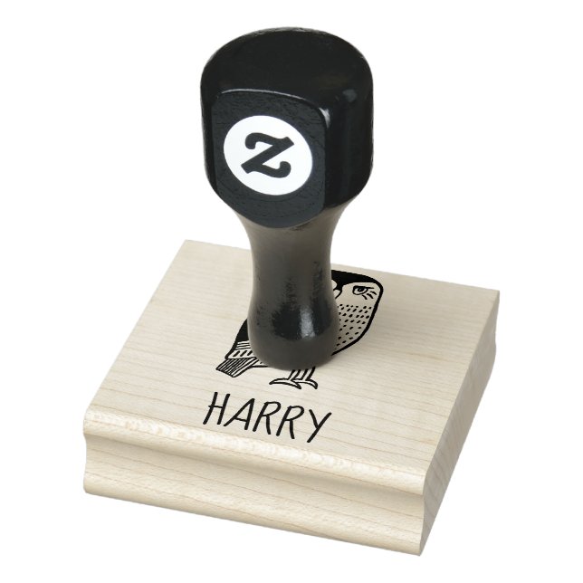 Cute Uggla Bird Hand plockade CUSTOMIZE IT Stämpel (Stämpel)