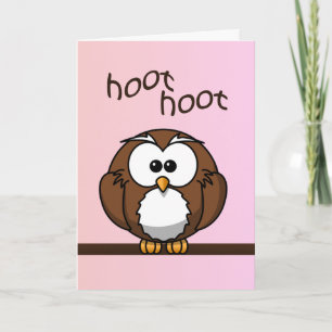 Cute Uggla Birthday Hälsning Kort