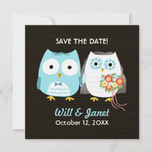 Cute Uggla Bröllop Bride and Groom Save Date Spara Datumet