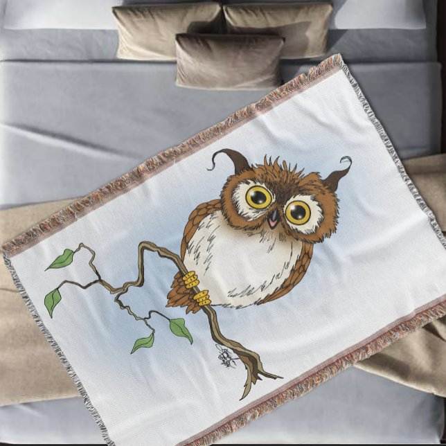 Cute Uggla Brown Hoot Filt (Skapare uppladdad)