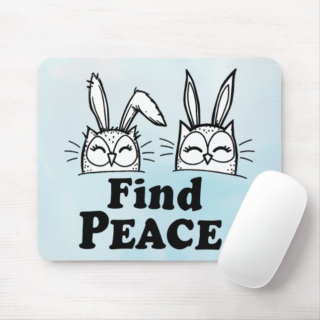 Cute Uggla-Bunny Pair Musmatta (Med mus)