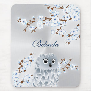Cute Uggla Cherry Blommar Silver White Monogram Musmatta