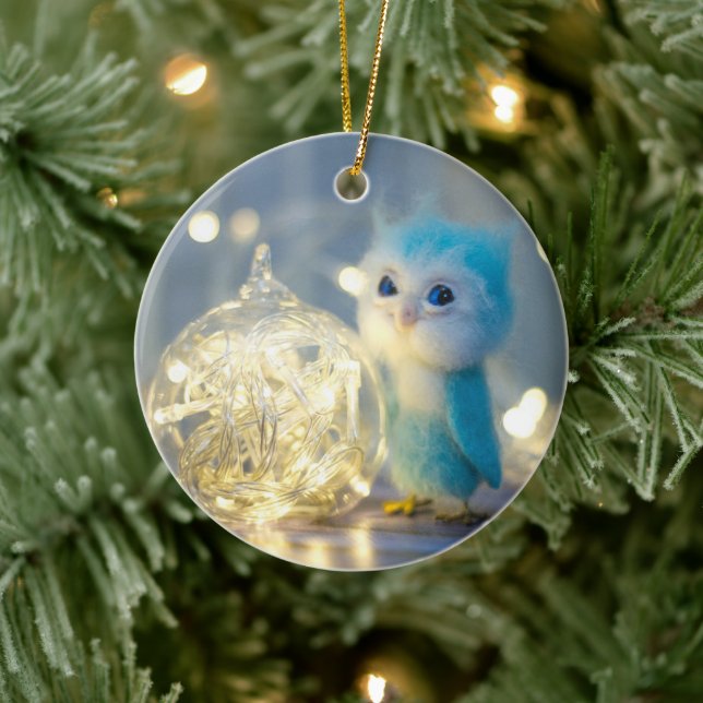 Cute uggla christmas julgransprydnad keramik (Träd)