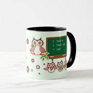 Cute Uggla Custom Name Mugg för lärare