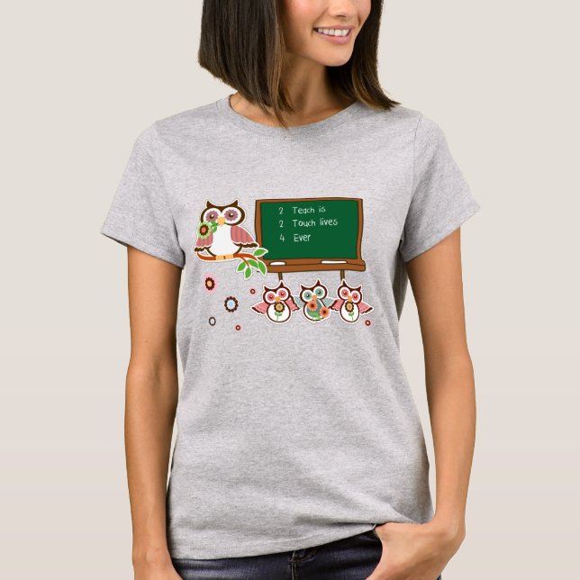 Cute Uggla Design T-Shirt for Teacher (Framsida)