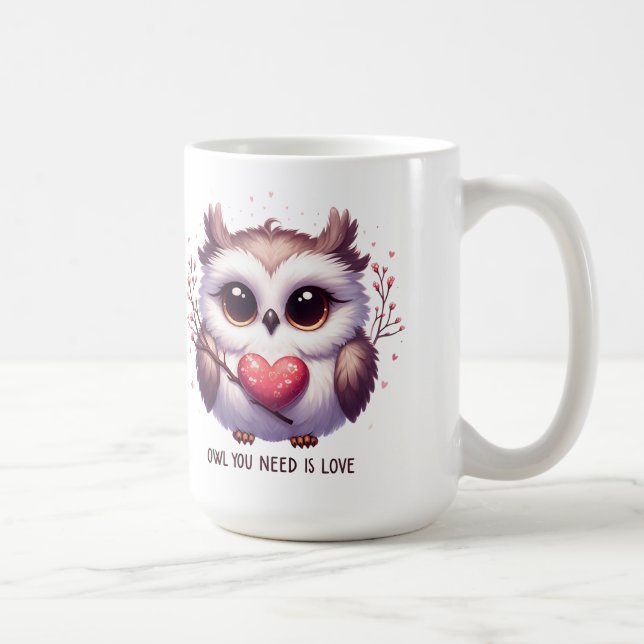 Cute Uggla du behöver är Kärlek Mugg Kopp (Höger)