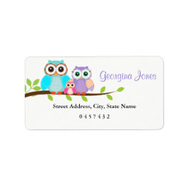 Cute Uggla Family Girl Baby Shower Adressetiketter
