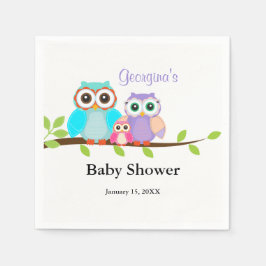 Cute Uggla Family Girl Baby Shower Napkins Pappersservett