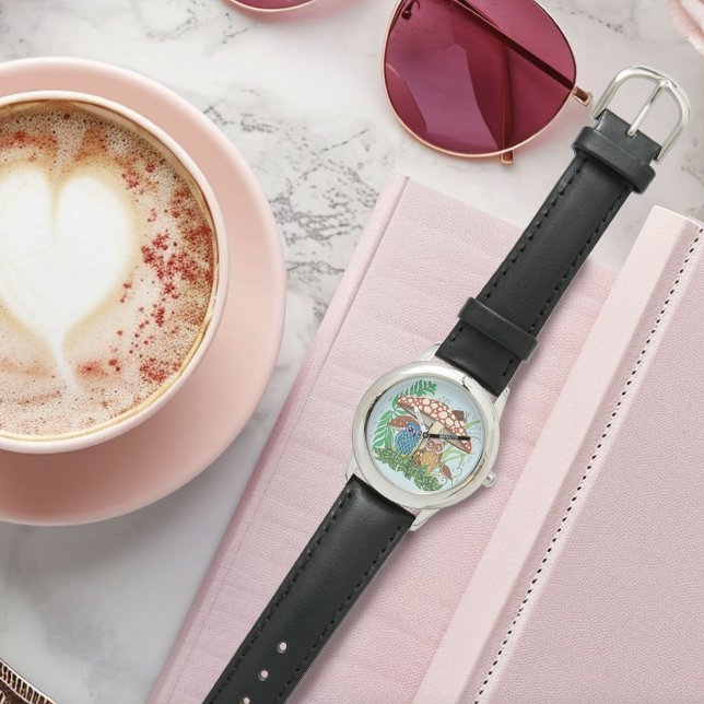 Cute Uggla Family Mushroom Rain Armbandsur (Skapare uppladdad)