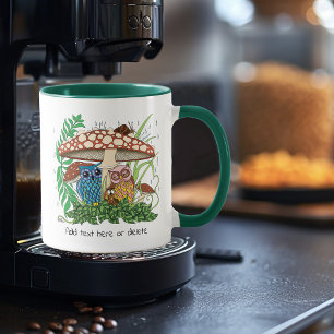 Cute Uggla Family Mushroom Rain Mugg