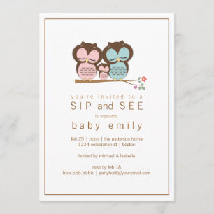 Cute Uggla Family Sip och se inbjudan till Baby Gr