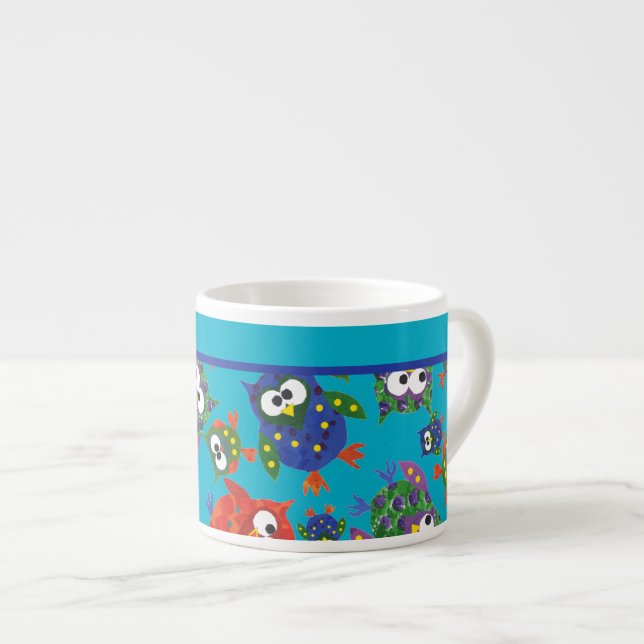 Cute Uggla färglös liten Espresso Mugg Espressomugg (Framsida höger)