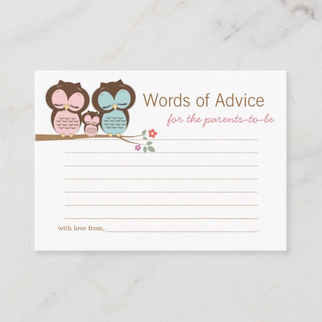 Cute Uggla Flicka Advice Injektionshölje Tilläggskort (Framsida)