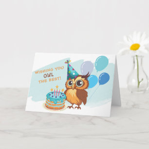 Cute Uggla-födelsedagskort Kort
