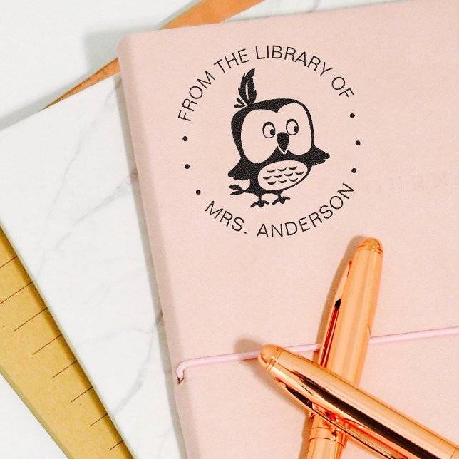 Cute Uggla från Bibliotek i Kids eller Läraren Självfärgande Stämpel (Skapare uppladdad)