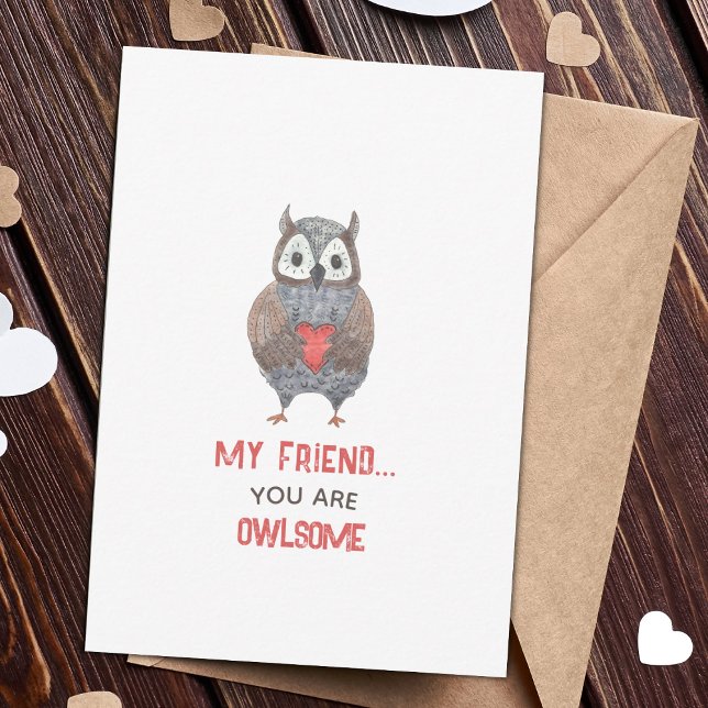 Cute Uggla Friend Valentine Day Card (Skapare uppladdad)