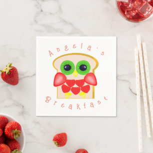 Cute Uggla frukost Breakfast Pappersservett