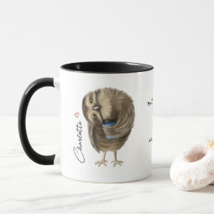 Cute Uggla Funny Kärlek-skript Personlig Namn Mugg