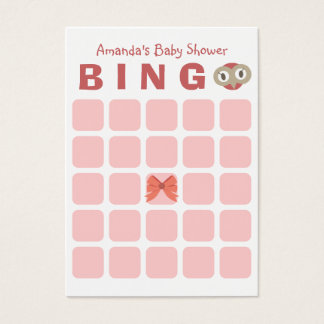 Cute Uggla Girl 5x5 Baby Shower Bingo Card Visitkort