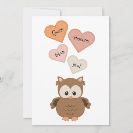 Cute Uggla gissar vem som gillar dig! Alla hjärtan Julkort