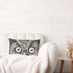 Cute Uggla Grått Kön Neutral Nyfödd bebis Room Lumbarkudde
