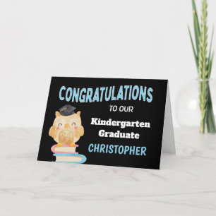 Cute Uggla Grattis Kindergarten Studenten Kort