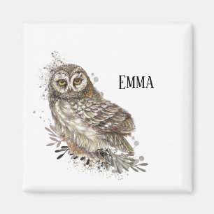 Cute Uggla,Havsfärgad fågelart Magnet