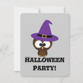 Cute uggla häxinbjudan till Halloween fest Inbjudningar