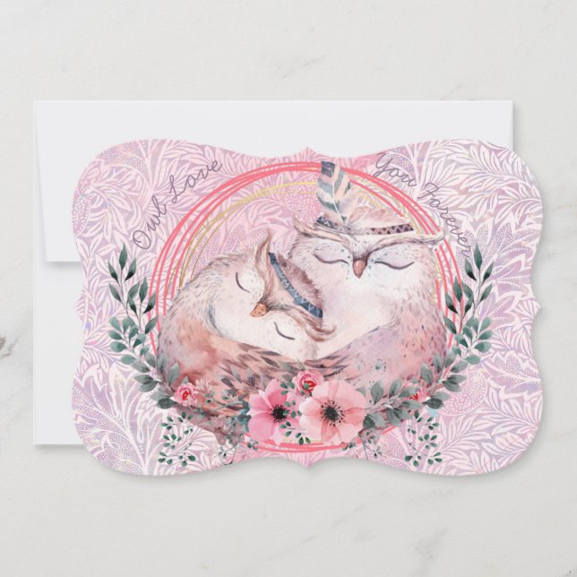 Cute Uggla Helgdag-kort Julkort (Framsida)