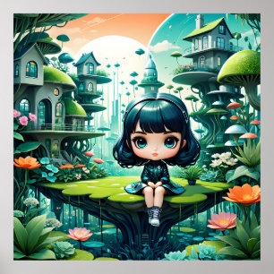 Cute Uggla i Colorful Beanie Poster