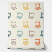 Cute Uggla i muterat höst färger på grädde